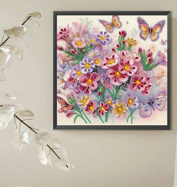 Diamond Painting Blumen & Schmetterlinge